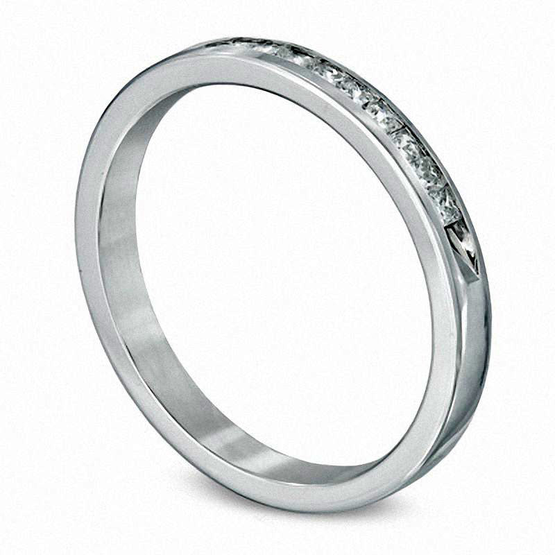 0.25 CT. T.W. Princess-Cut Natural Diamond Wedding Band in Solid 14K White Gold