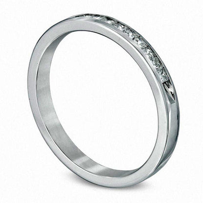 0.25 CT. T.W. Princess-Cut Natural Diamond Wedding Band in Solid 14K White Gold