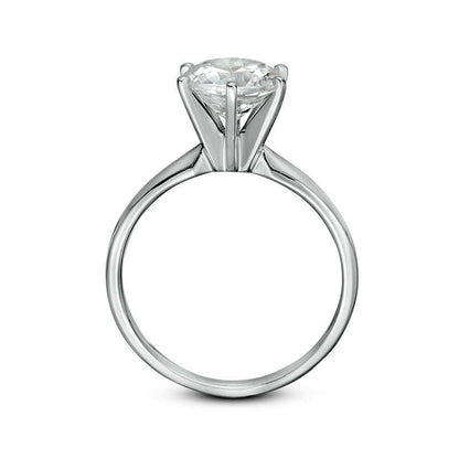 1.50 CT. Certified Natural Clarity Enhanced Diamond Solitaire Engagement Ring in Solid 14K White Gold (I/I2)