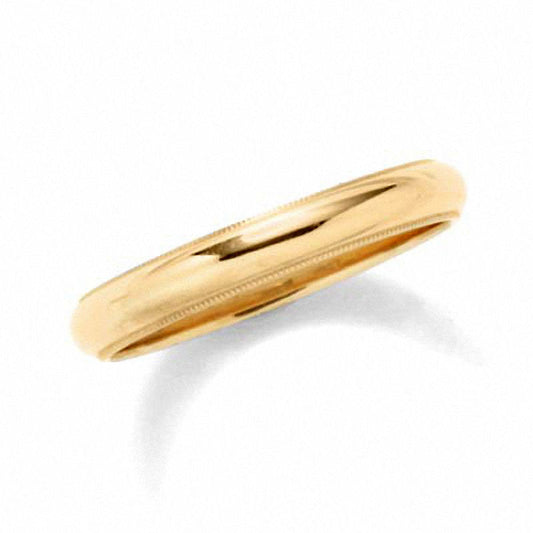 Men's Solid 14K Gold 4.0mm Milgrain Wedding Band