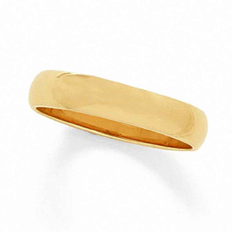 Ladies' 4.0mm Low Dome Wedding Band in Solid 14K Gold