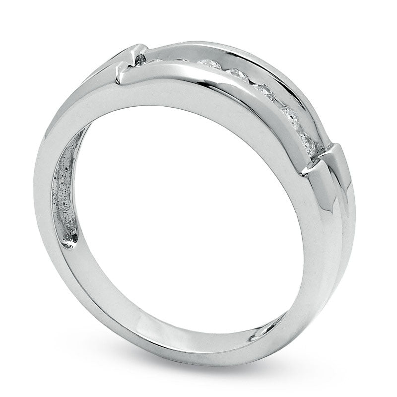Men's 0.25 CT. T.W. Natural Diamond Wedding Band in Solid 14K White Gold