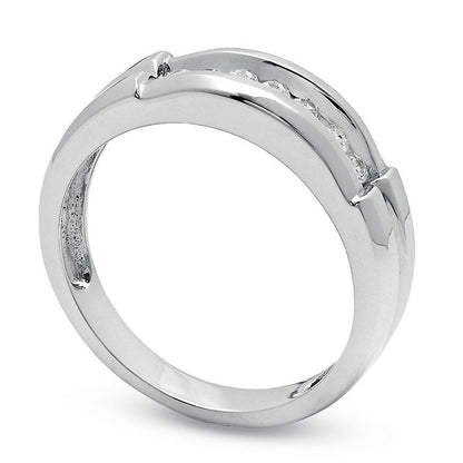 Men's 0.25 CT. T.W. Natural Diamond Wedding Band in Solid 14K White Gold