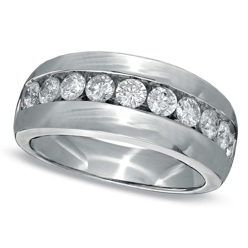 Men's 1.50 CT. T.W. Natural Diamond Band in Solid 14K White Gold