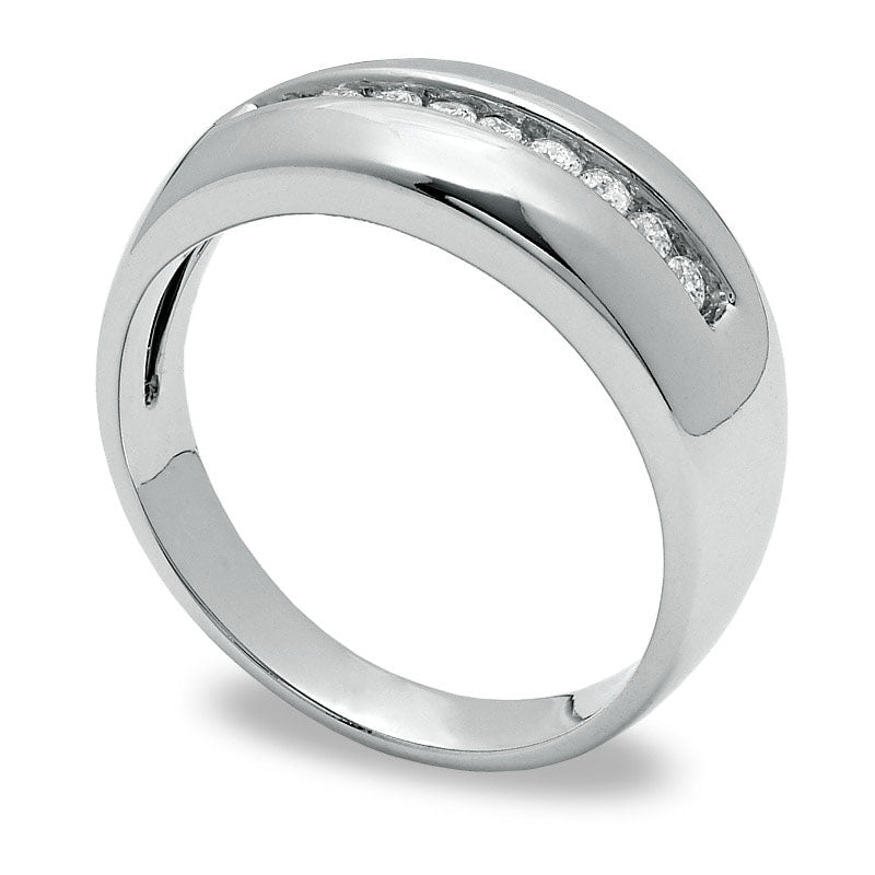 Men's 0.25 CT. T.W. Natural Diamond Wedding Band in Solid 14K White Gold