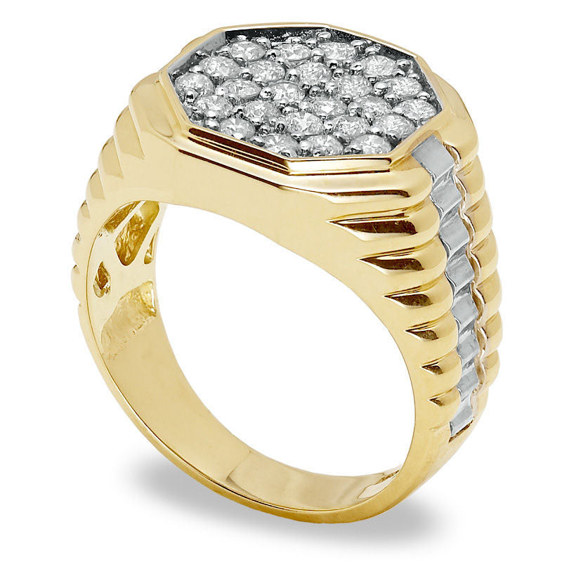 Men's 1.0 CT. T.W. Natural Diamond Fashion Ring in Solid 10K Yellow Gold