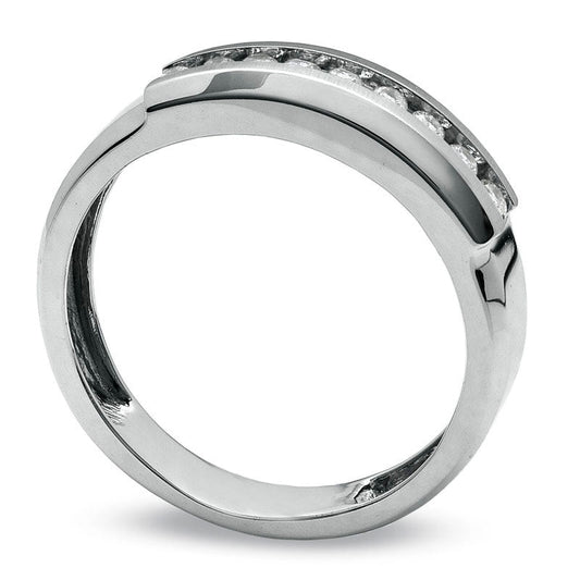 Men's 0.25 CT. T.W. Natural Diamond Wedding Band in Solid 14K White Gold