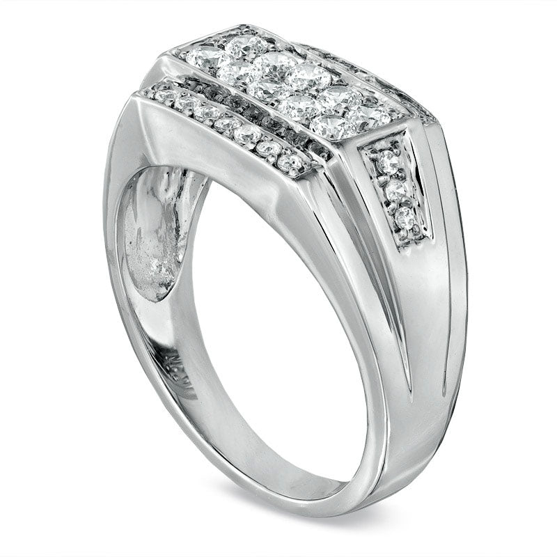 Men's 0.75 CT. T.W. Natural Diamond Ring in Solid 10K White Gold