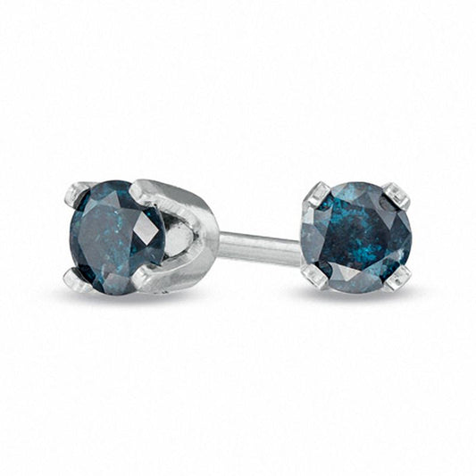 0.25 CT. T.W. Enhanced Blue Diamond Solitaire Stud Earrings in 14K White Gold