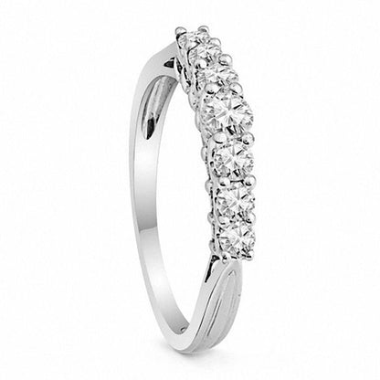 0.50 CT. T.W. Natural Diamond Wedding Band in Solid 10K White Gold