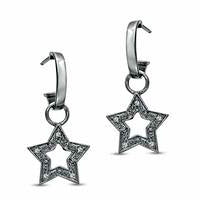 0.1 CT. T.W. Diamond Star Drop Earrings in Sterling Silver