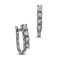 0.1 CT. T.W. Diamond Hoop Earrings in Sterling Silver