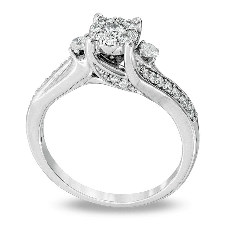 0.50 CT. T.W. Composite Natural Diamond Engagement Ring in Solid 10K White Gold