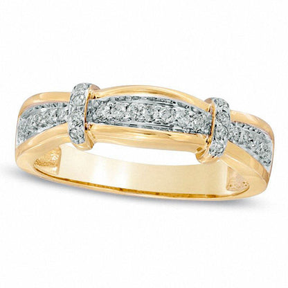 Men's 0.25 CT. T.W. Natural Diamond Collar Wedding Band in Solid 10K Yellow Gold