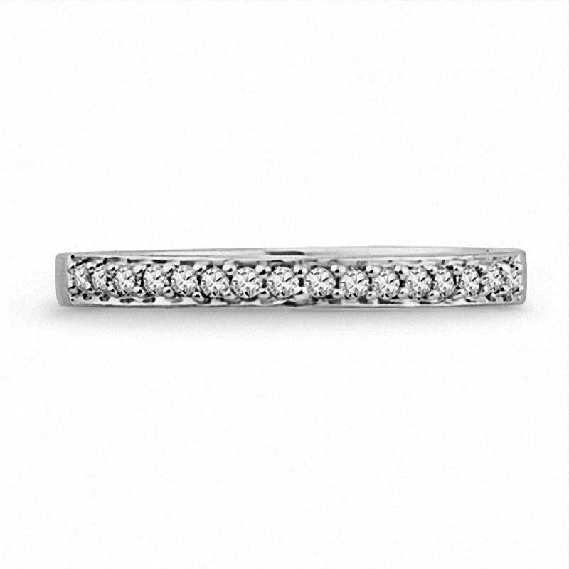 0.10 CT. T.W. Natural Diamond Wedding Band in Solid 10K White Gold