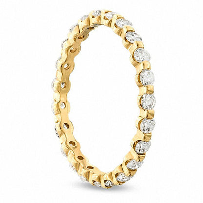1.0 CT. T.W. Natural Diamond Tension-Style Eternity Band in Solid 14K Gold