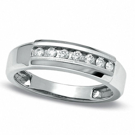 0.17 CT. T.W. Natural Diamond Wedding Band in Solid 14K White Gold