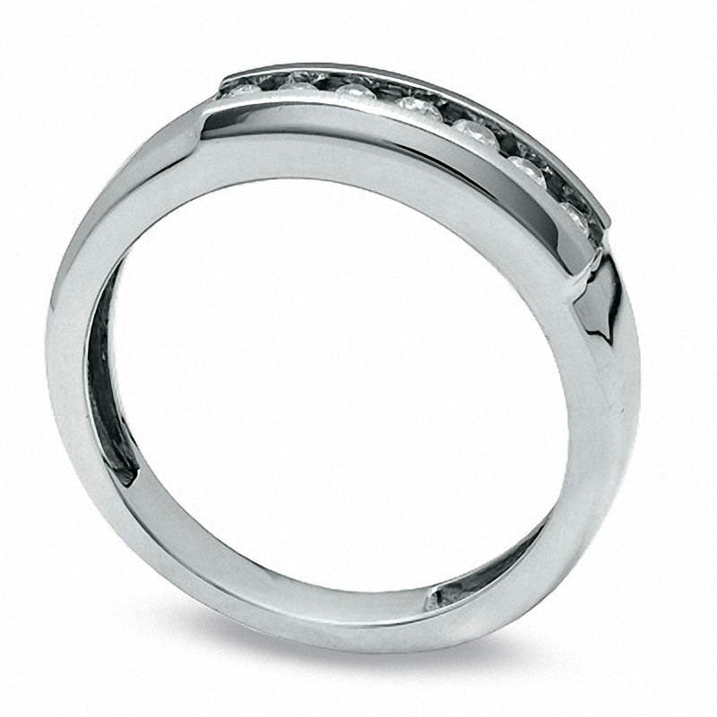 0.17 CT. T.W. Natural Diamond Wedding Band in Solid 14K White Gold
