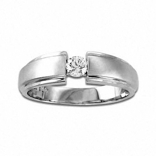 Men's 0.25 CT. T.W. Natural Diamond Wedding Band in Solid 14K White Gold
