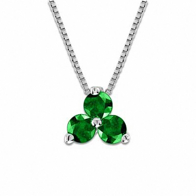 Emerald Pendant in 14K White Gold