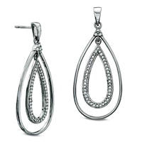 0.25 CT. T.W. Diamond Teardrop Earrings in Sterling Silver