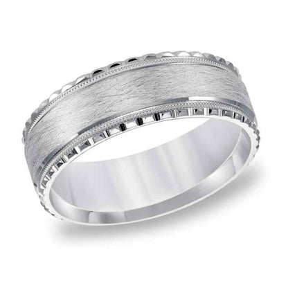 Ladies' 7.0mm Wedding Band in Solid 10K White Gold