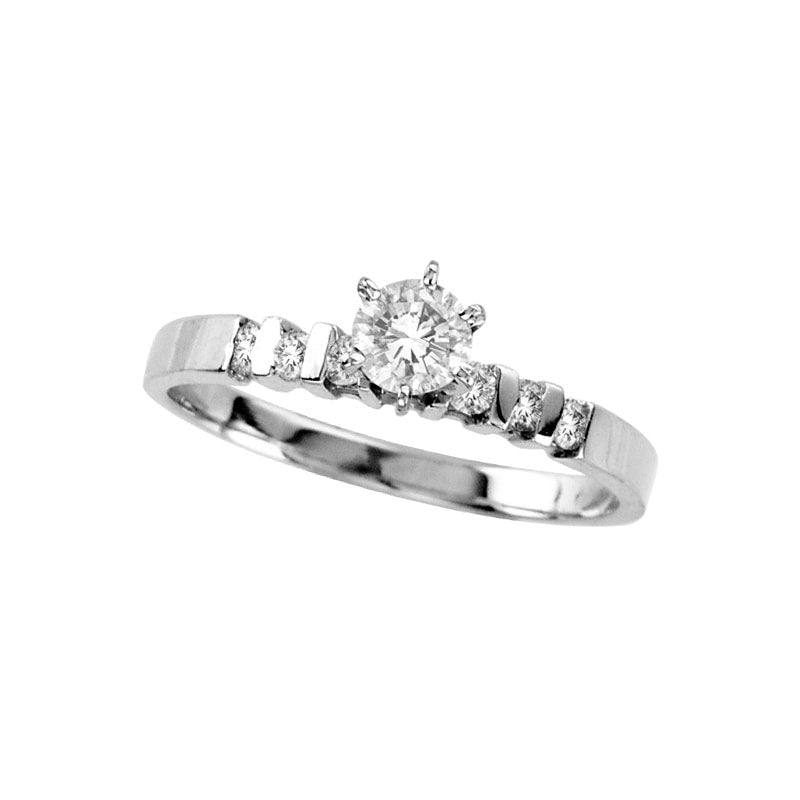 0.38 CT. T.W. Natural Diamond Engagement Ring in Solid 14K White Gold