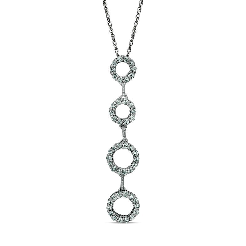 0.5 CT. T.W. Natural Diamond Circles Drop Pendant in 14K White Gold