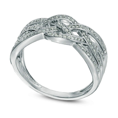 0.10 CT. T.W. Natural Diamond Loose Braid Band in Solid 10K White Gold