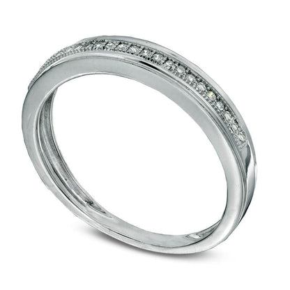 Ladies' 0.07 CT. T.W. Natural Diamond Wedding Band in Solid 10K White Gold
