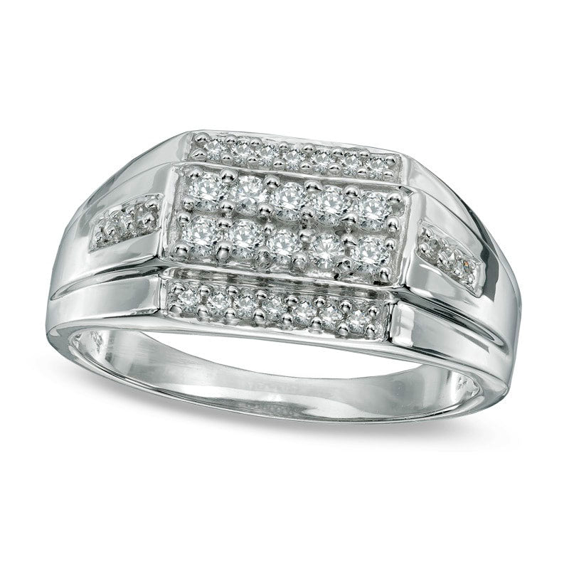 Men's 0.50 CT. T.W. Natural Diamond Ring in Solid 10K White Gold