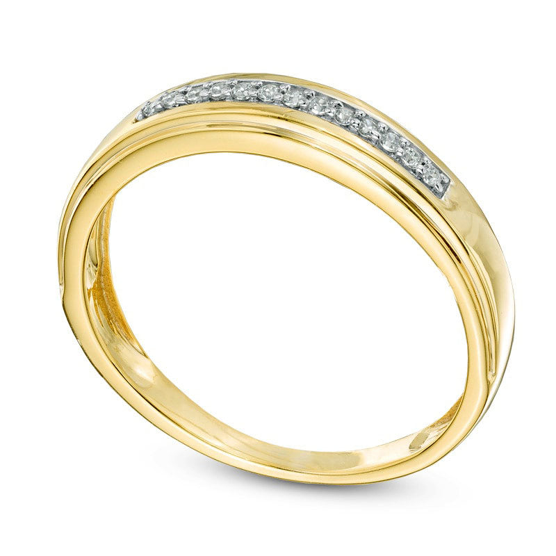 0.10 CT. T.W. Natural Diamond Wedding Band in Solid 10K Yellow Gold