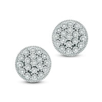 0.1 CT. T.W. Diamond Cluster Stud Earrings in Sterling Silver