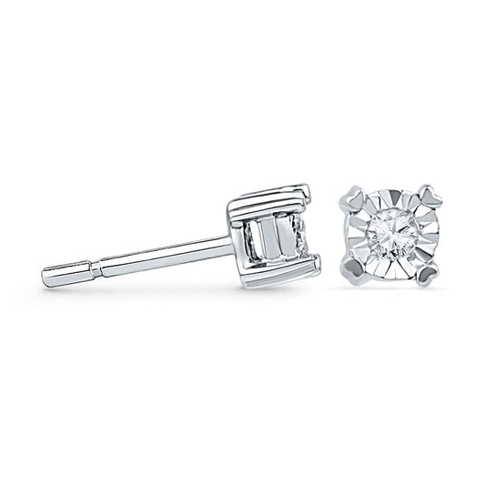 0.05 CT. T.W. Diamond Solitaire Stud Earrings in 10K White Gold