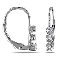 0.25 CT. T.W. Diamond Three Stone Drop Earrings in Sterling Silver