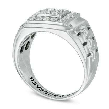 Men's 0.50 CT. T.W. Natural Diamond Wedding Band in Sterling Silver (16 Characters)