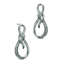 0.1 CT. T.W. Diamond Infinity Drop Earrings in Sterling Silver