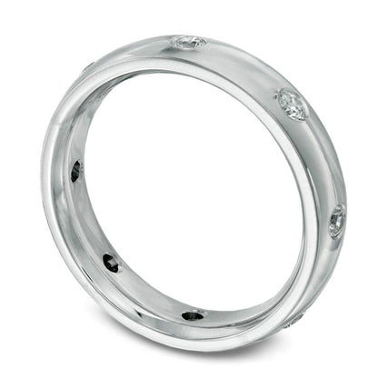 Men's 0.50 CT. T.W. Natural Diamond Polished Wedding Band in Solid 14K White Gold