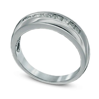 Men's 0.50 CT. T.W. Square-Cut Natural Diamond Wedding Band in Solid 14K White Gold