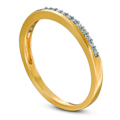 0.13 CT. T.W. Natural Diamond Wedding Band in Solid 10K Yellow Gold