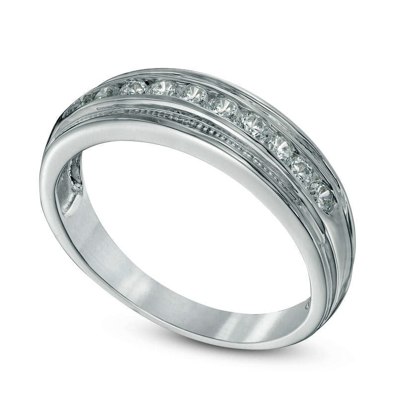 Men's 0.50 CT. T.W. Natural Diamond Wedding Band in Solid 10K White Gold