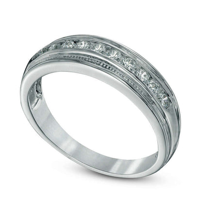 Men's 0.50 CT. T.W. Natural Diamond Wedding Band in Solid 10K White Gold