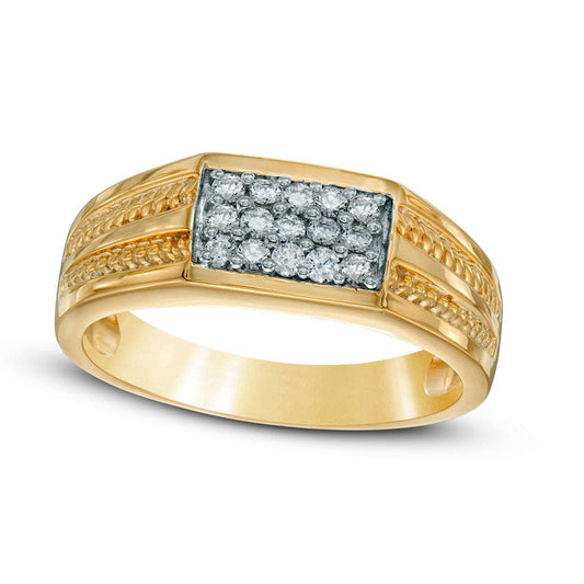 Men's 0.33 CT. T.W. Natural Diamond Ring in Solid 10K Yellow Gold