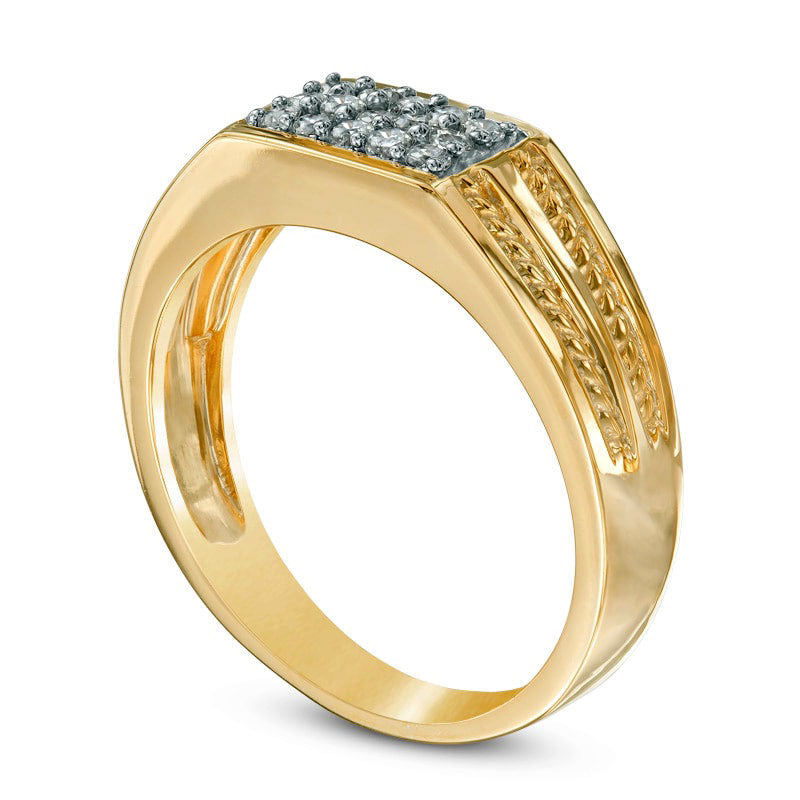 Men's 0.33 CT. T.W. Natural Diamond Ring in Solid 10K Yellow Gold