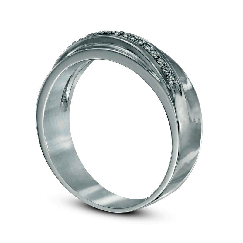 0.13 CT. T.W. Natural Diamond Wedding Band in Sterling Silver