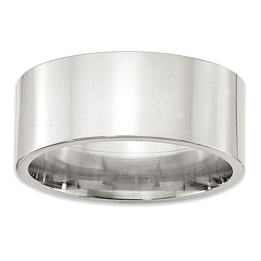 Ladies' 9.0mm Flat Comfort Fit Wedding Band in Sterling Silver