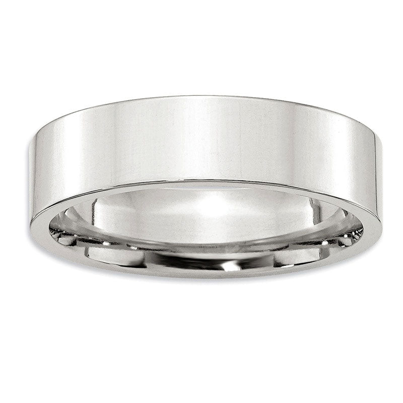 Ladies' 6.0mm Flat Comfort Fit Wedding Band in Sterling Silver