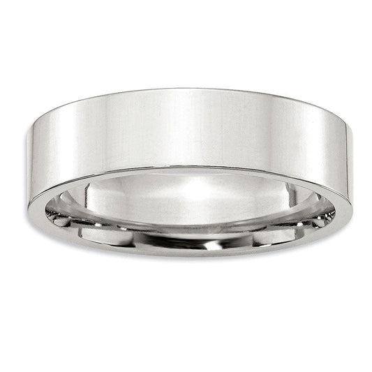 Ladies' 6.0mm Flat Comfort Fit Wedding Band in Sterling Silver