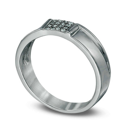 Men's 0.10 CT. T.W. Natural Diamond Wedding Band in Sterling Silver