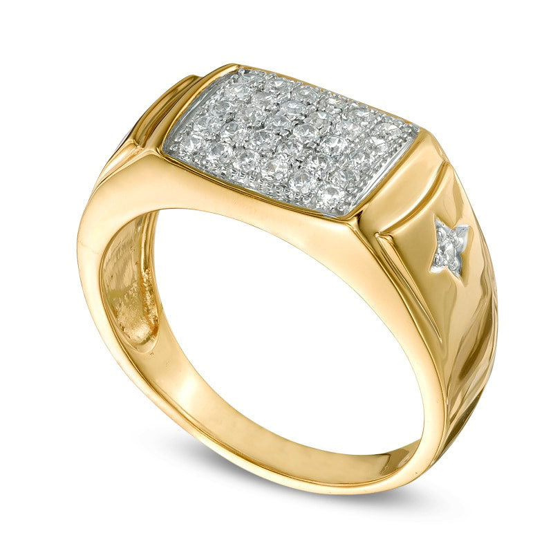 Men's 0.50 CT. T.W. Natural Diamond Ring in Solid 10K Yellow Gold